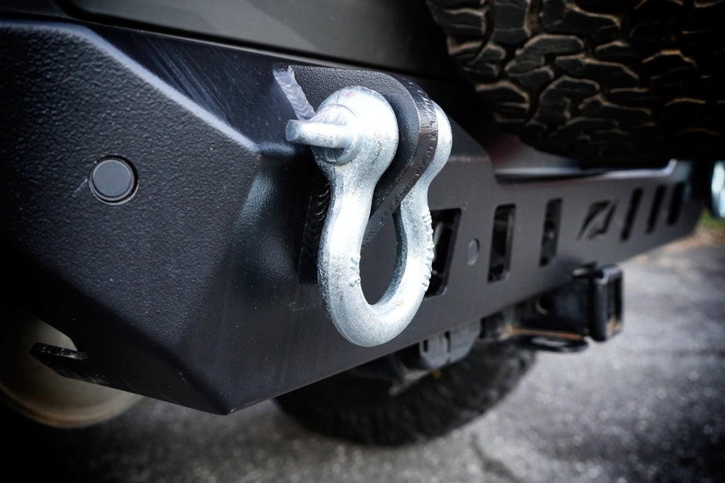 Rear Crusher Bumper w/ Light Mounts w/Spare Tire Cutout for Jeep JL