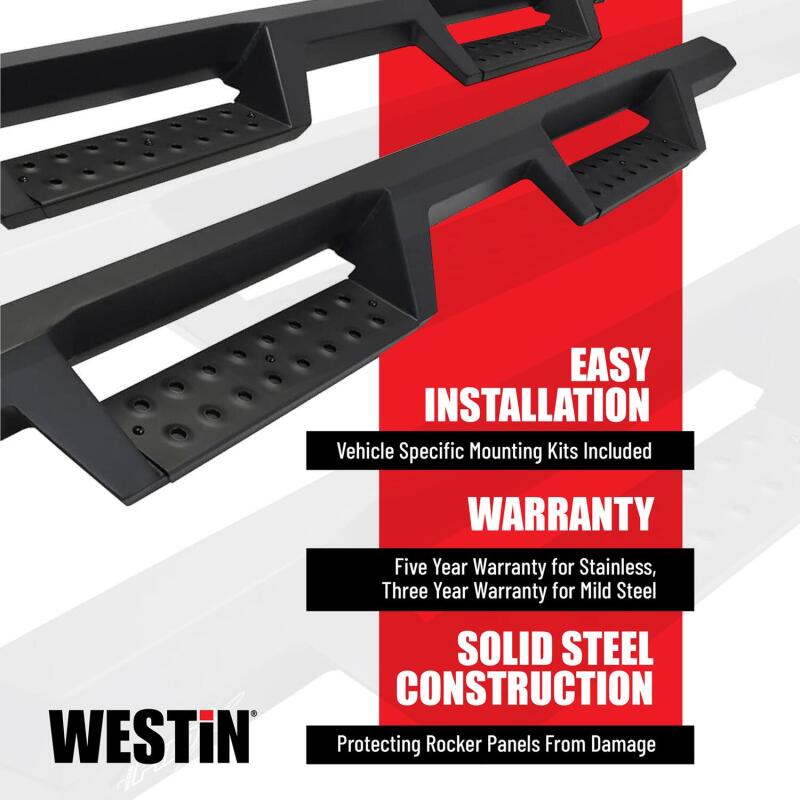 Westin/HDX 07-18 Chevy/GMC Silv/Sierra 15/25/3500 Crew Cab Drop Nerf Step Bars - Textured Black