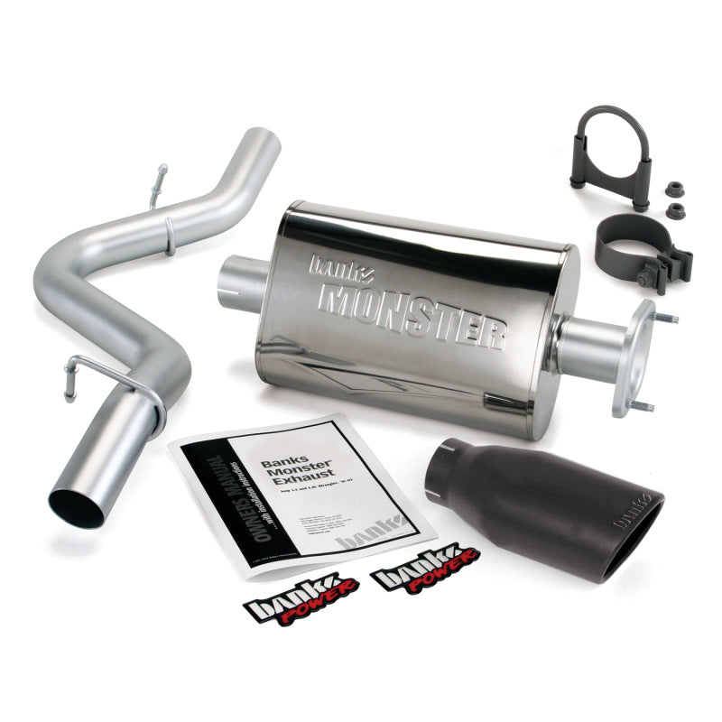 Banks Power 04-06 Jeep 4.0L Wrangler Unlimited Monster Exhaust Sys - SS Single Exhaust w/ Black Tip