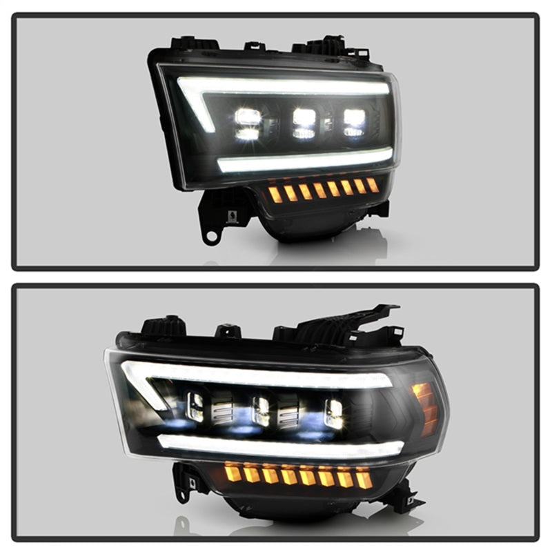 Spyder 19-22 Dodge Ram 2500/3500 (Halogen Model Only) Proj. Headlights (PRO-YD-DR19HDHALAP-SEQ-BK)