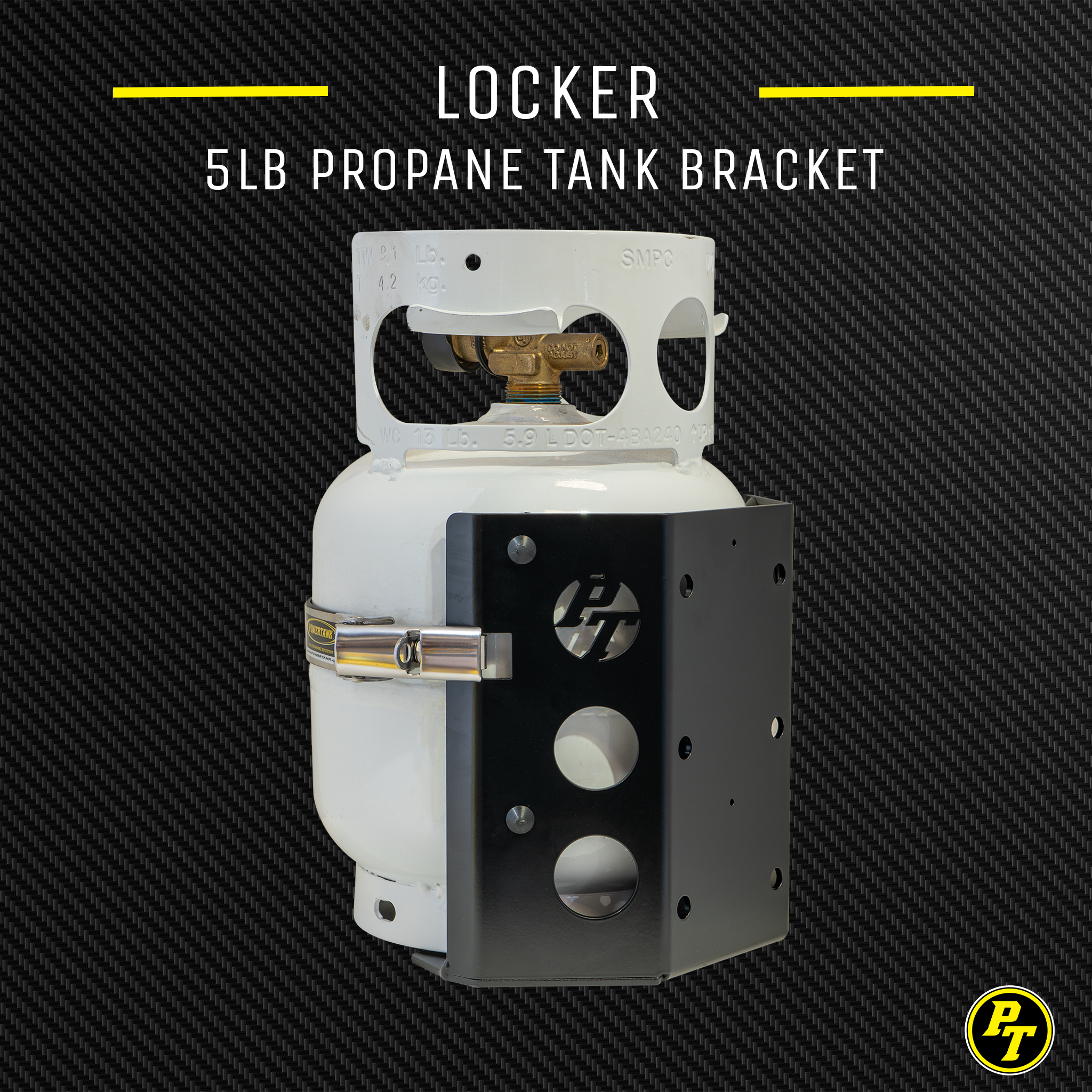 Locker Propane Tank Bracket for 5 lb LP Bottle 8 in Diameter