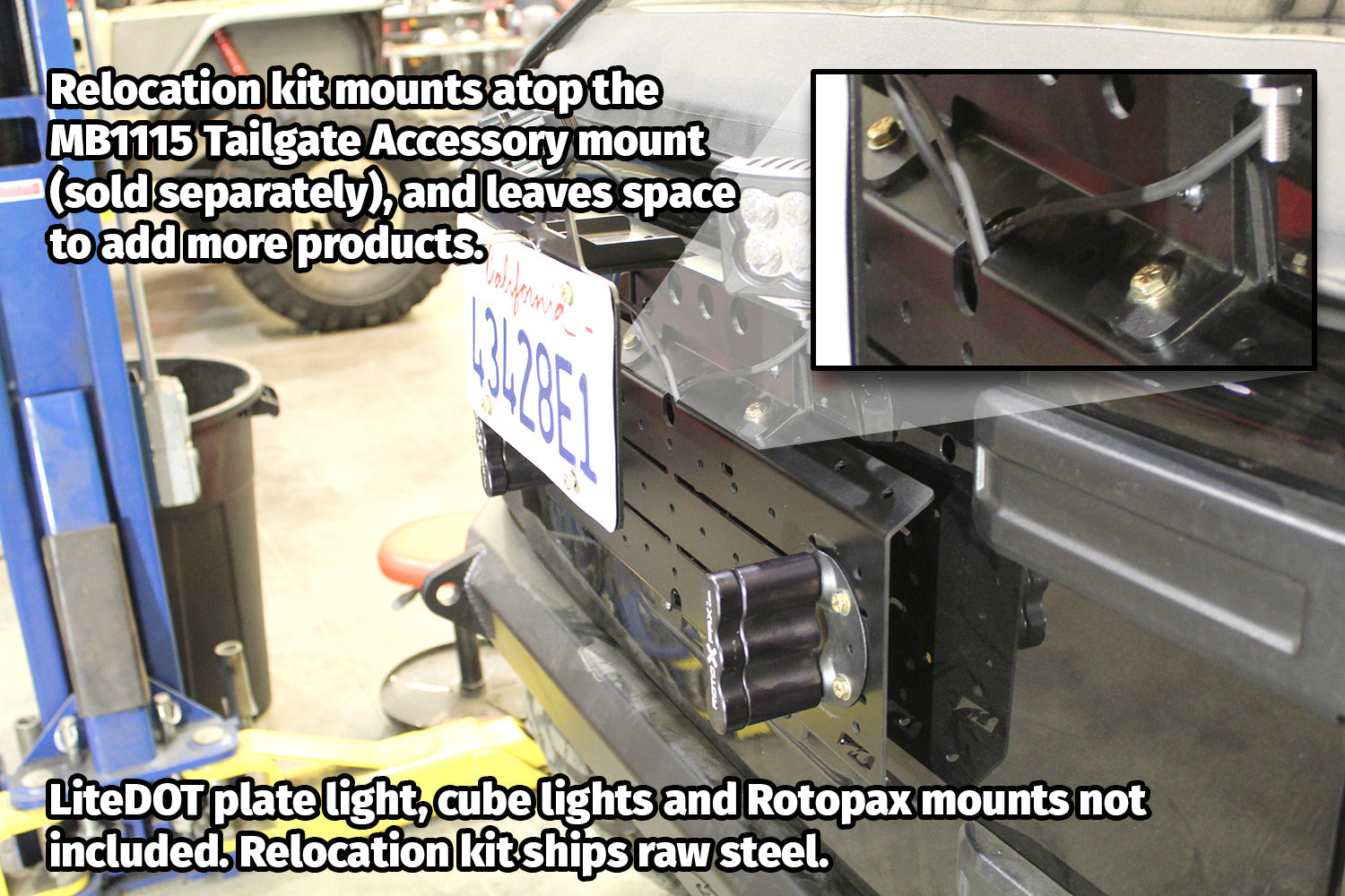 License Plate Relocator/Light Mount for JK-JL