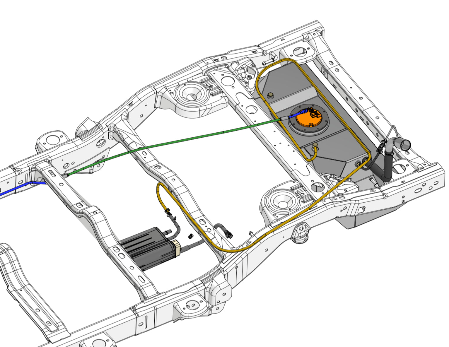 2007-2011 JKU Fuel Line and EVAP Modification