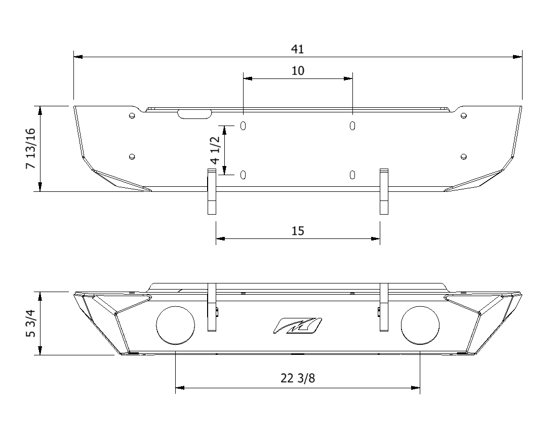 Hatchet Series Front Frame Chop Bumper w/Fog Mounts for Jeep JK / JKU