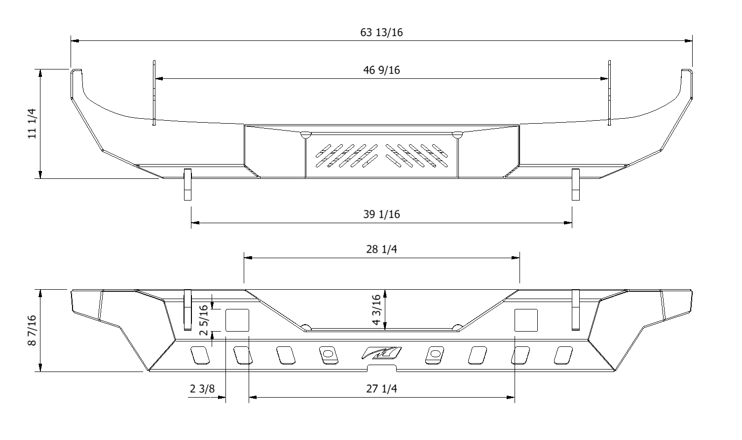 Crusher Series Rear Bumper w/ Light Mounts for Jeep JK / JKU