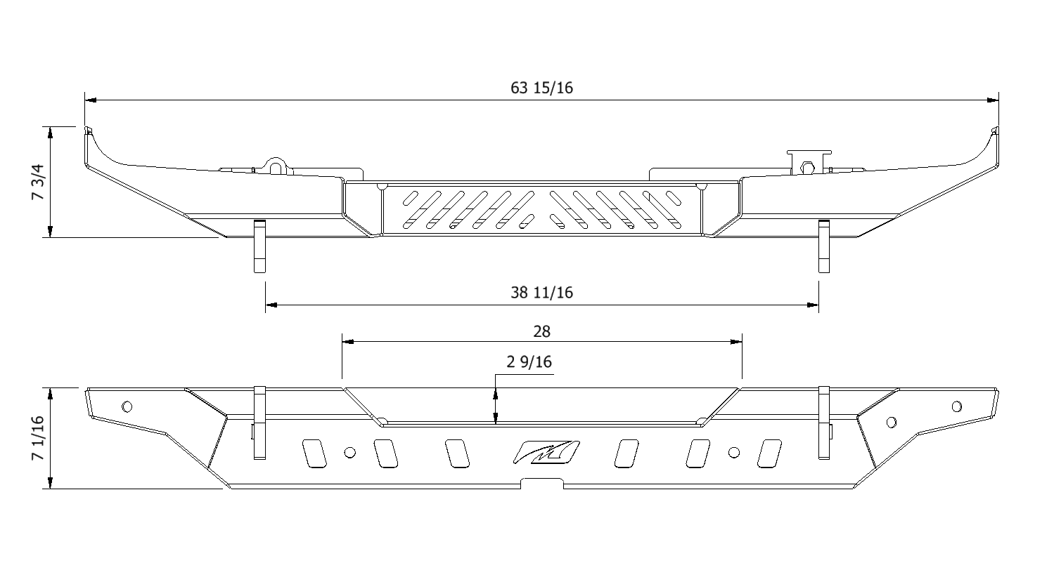 Crusher Rear Bumper w/ Spare Cutout for Jeep JL