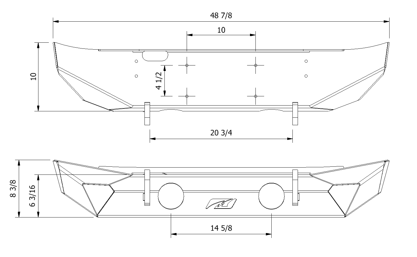 Hammer Series Front Bumper w/ Fog Mount - fits Jeep JL / JT