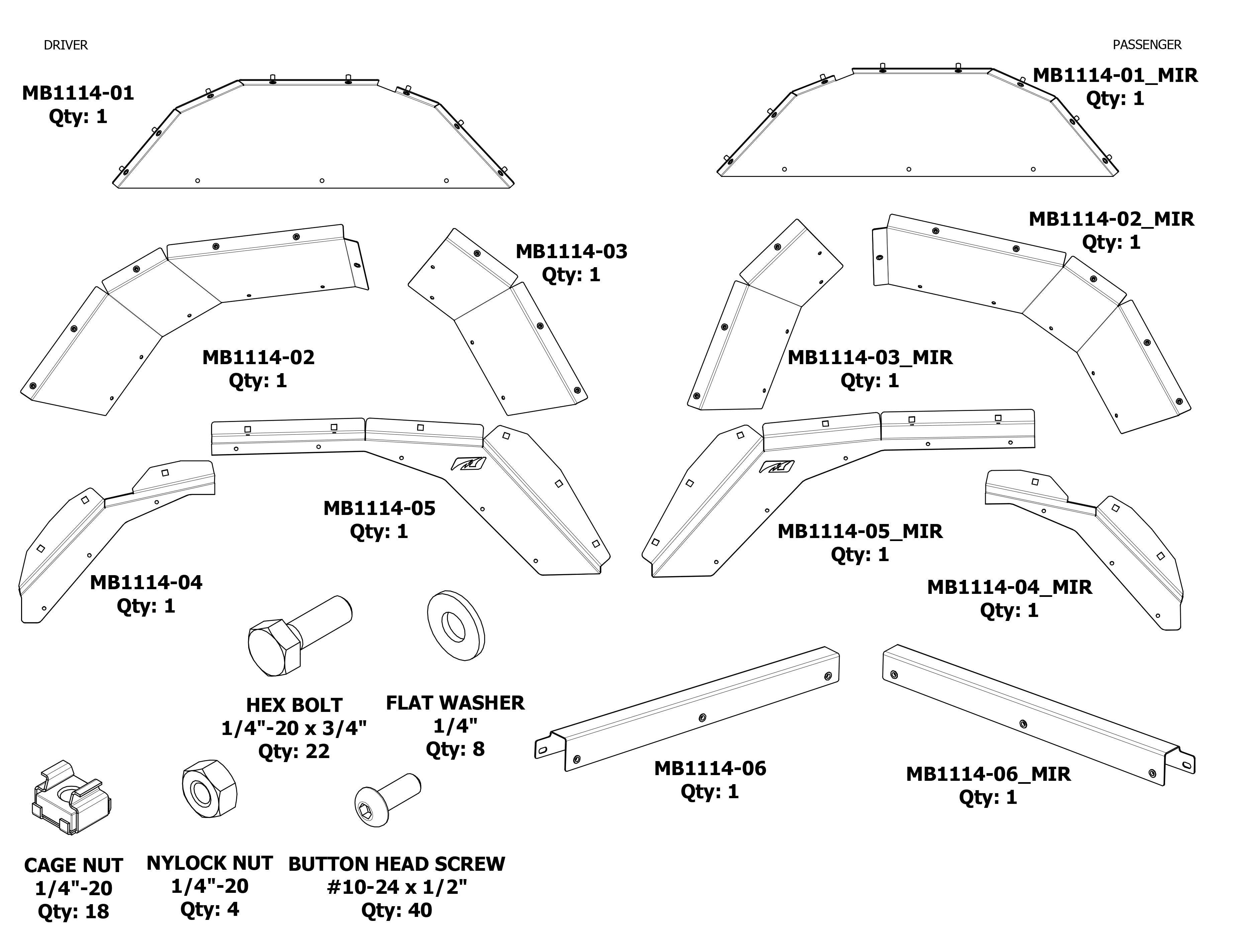 Rear Aluminum Inner Fenders for Jeep JT Gladiator