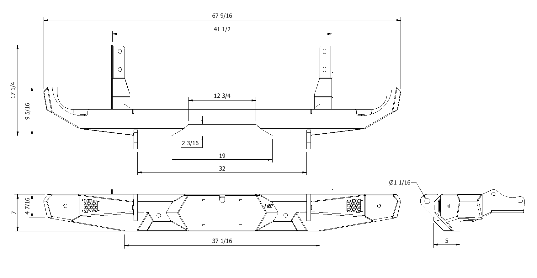 Gladius Rear Bumper for Jeep JT Gladiator