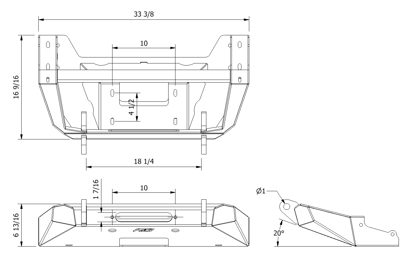 Tomahawk Frame Chop Front Bumper for Jeep JK, JL, JT