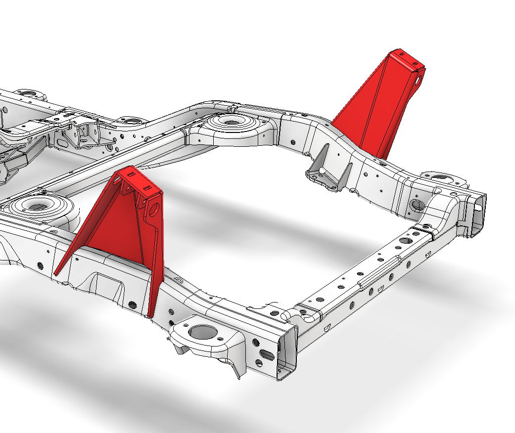 Rear Upper Shock Mounts, 16" ORI's for Jeep JLU