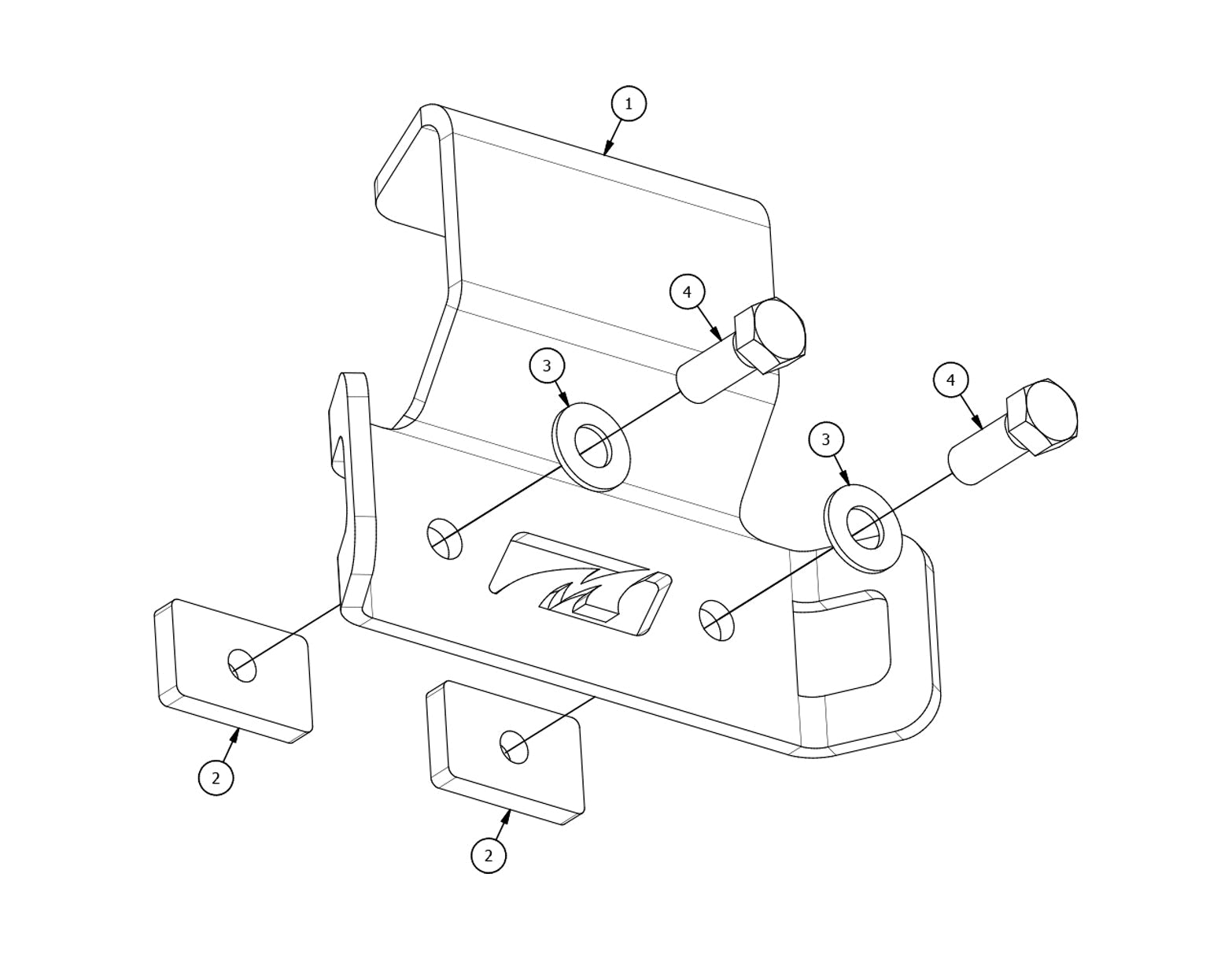 Bed Rail CB Antenna Mount Kit for Jeep Gladiator