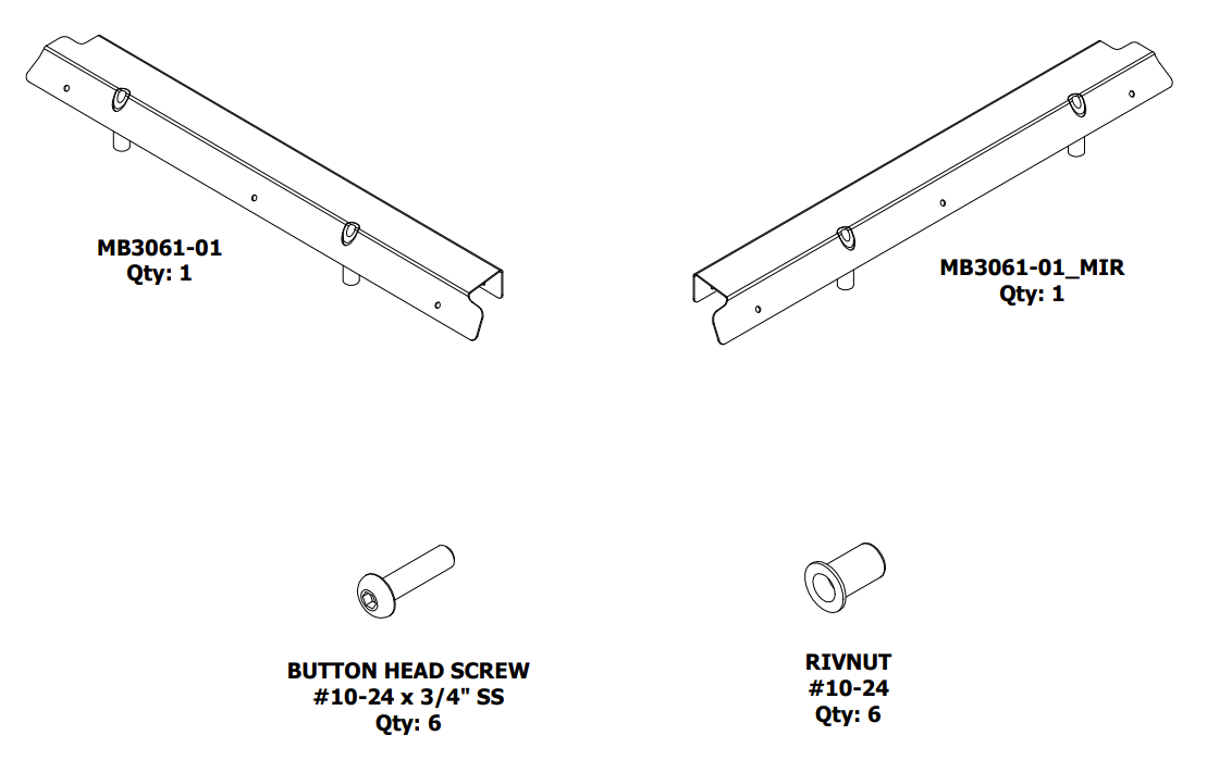 Rear Soft Upper Window Adapter Kit for Motobilt Rear Half Doors for Jeep JKU