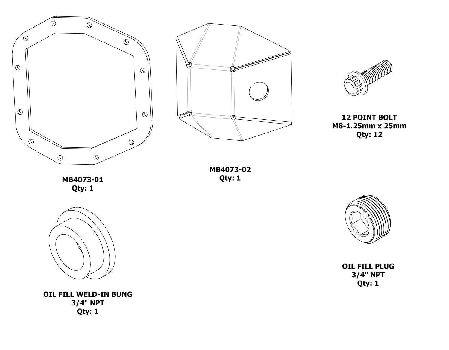 DIY Rubicon Rear DIFF Cover M220 for Jeep JL & JT