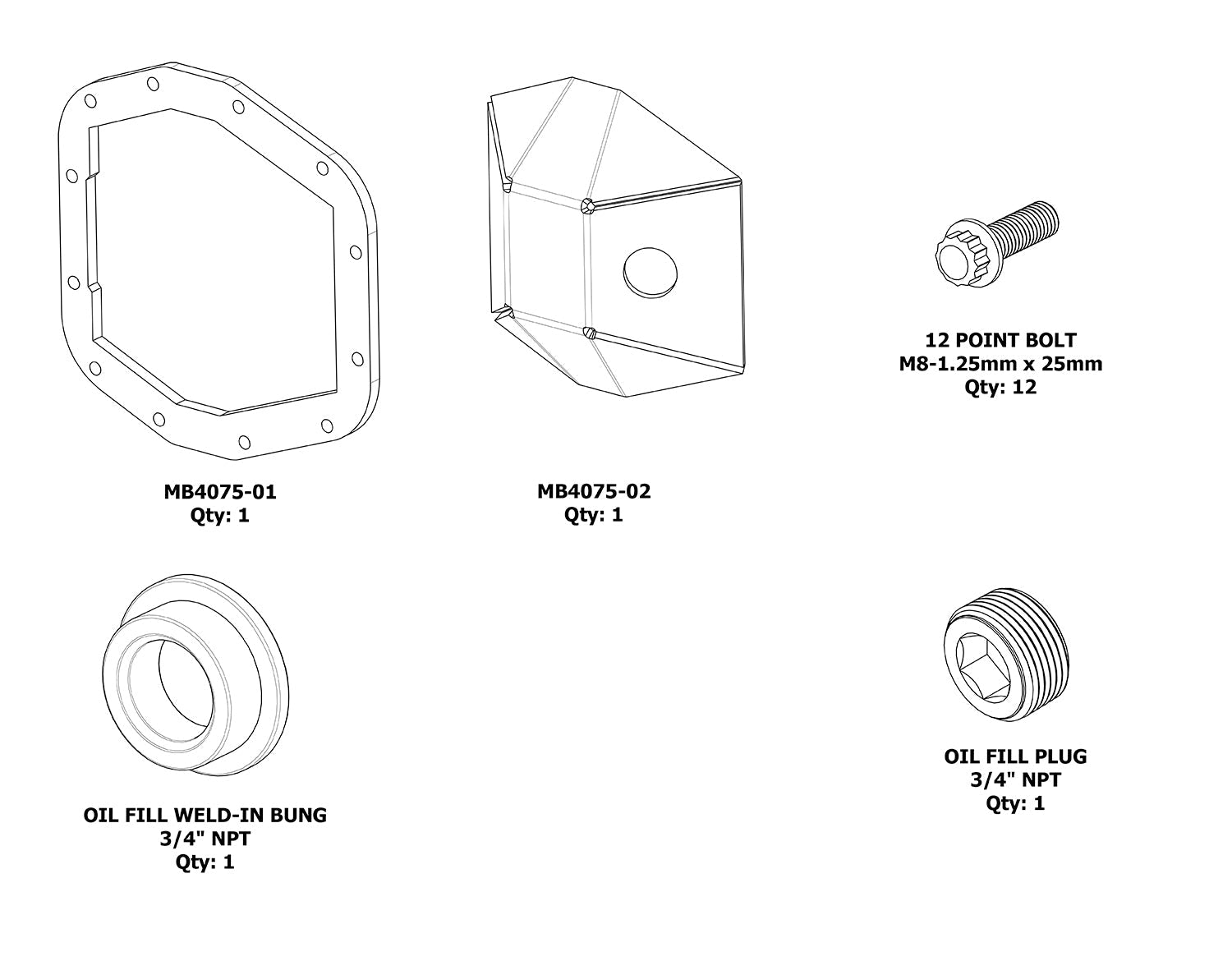 DIY Rubicon Front DIFF Cover M210 for Jeep JL & JT