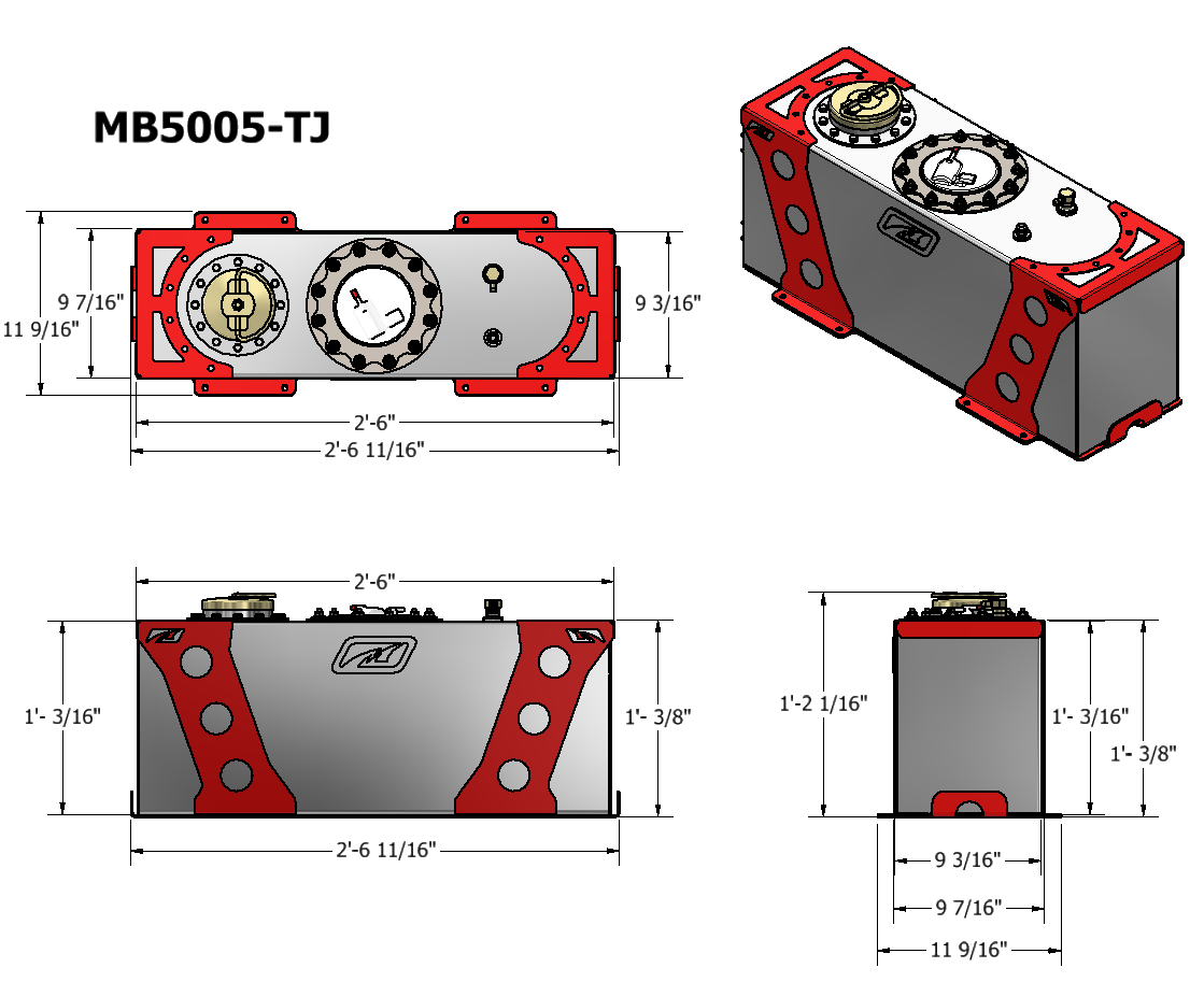 15 Gallon Fuel Cell for Jeep TJ/LJ Fuel Pump