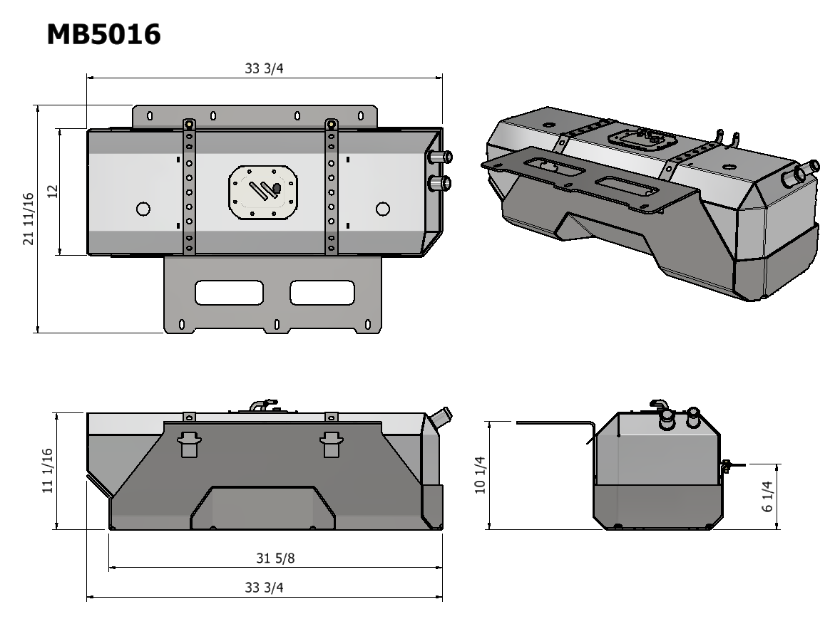 Rear Stretch Tank and Skid Plate for Jeep YJ