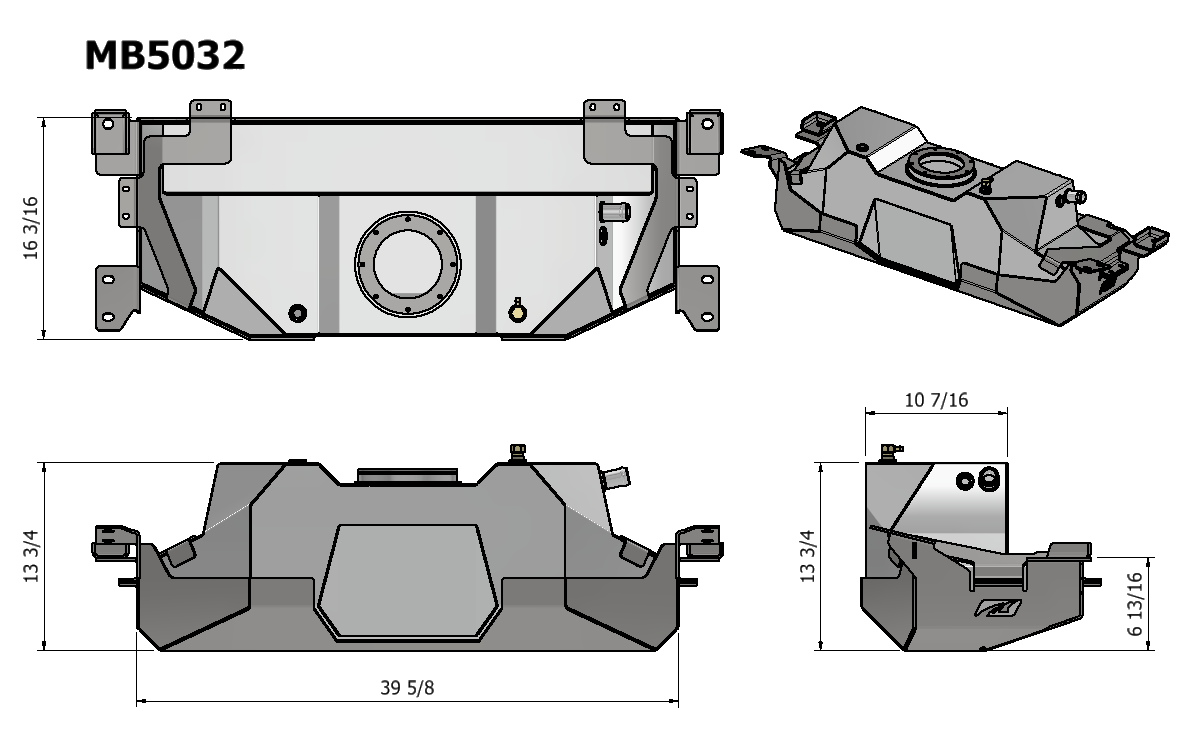 Rear Fuel Tank w/Skid Plate for Jeep JK / JKU Factory Frame