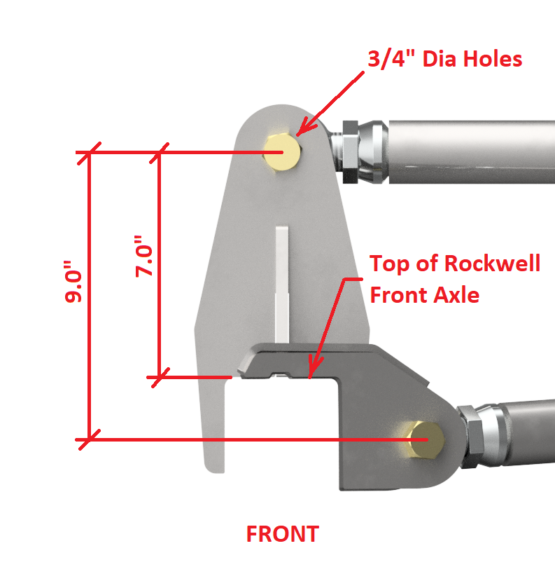 Rockwell Upper Link Brackets Short / Front