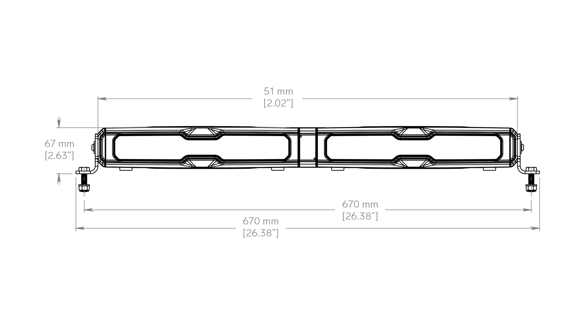 TYRI V24 Black 8600 eLumen 24"  Hyperion Series Light Bar