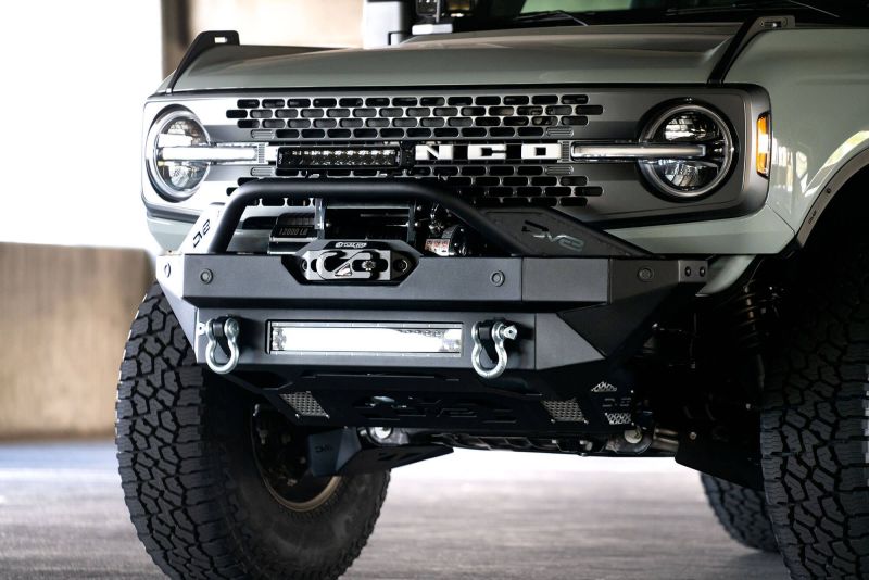 DV8 Offroad 2021+ Ford Bronco Modular Front Bumper Winch Capable w/ Auxiliary Light Mounts