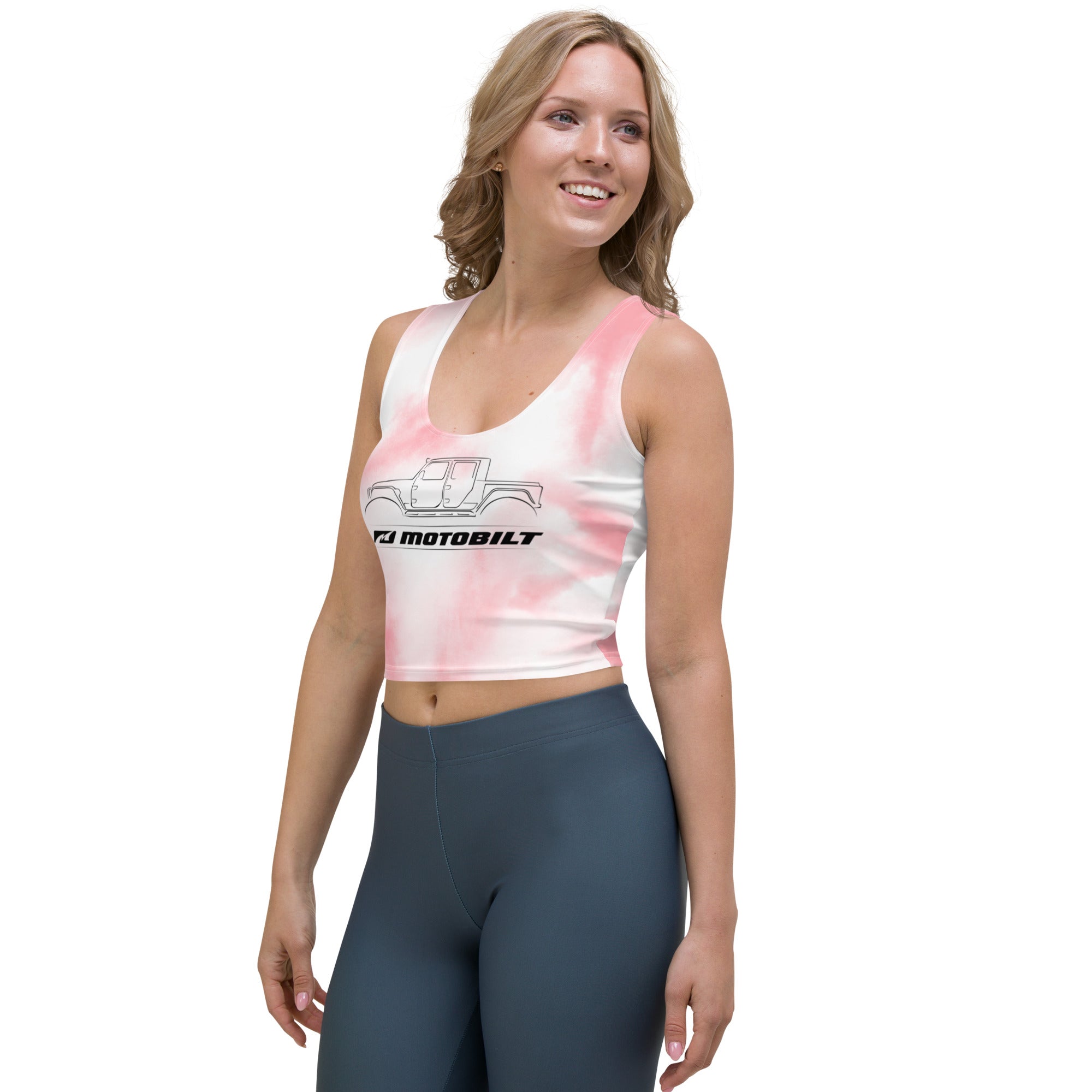 Motobilt Bob Pink Tie Die Crop Top