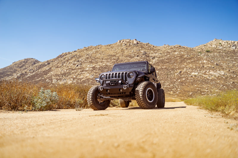 DV8 Offroad 07-23 Jeep Wrangler/Gladiator JT/JK/JL FS-25 Stubby Front Bumper w/Plated Bull Bar