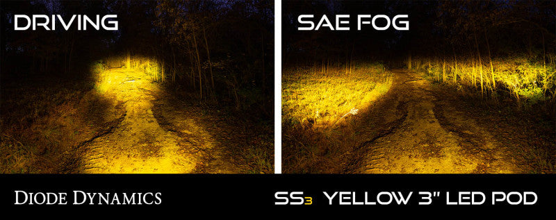 Diode Dynamics SS3 LED Pod Pro - Yellow SAE Fog Standard (Pair)