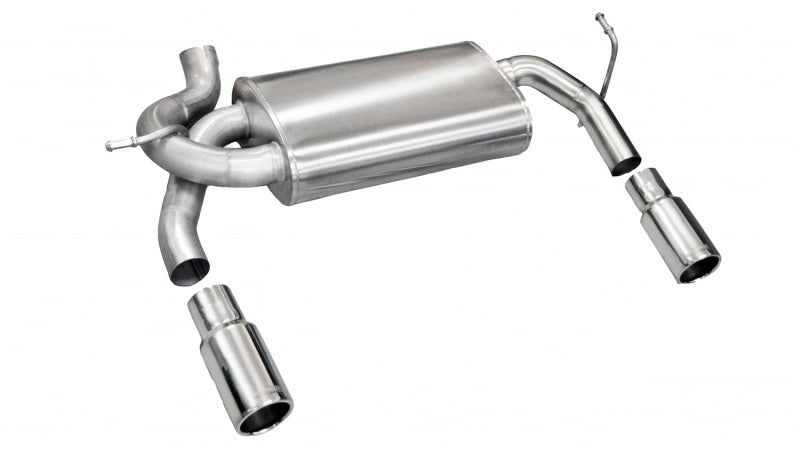 Corsa 2007-2011 Jeep Wrangler 3.8L/12-14 Wrangler 3.6L Polished Sport Axle-Back Exhaust