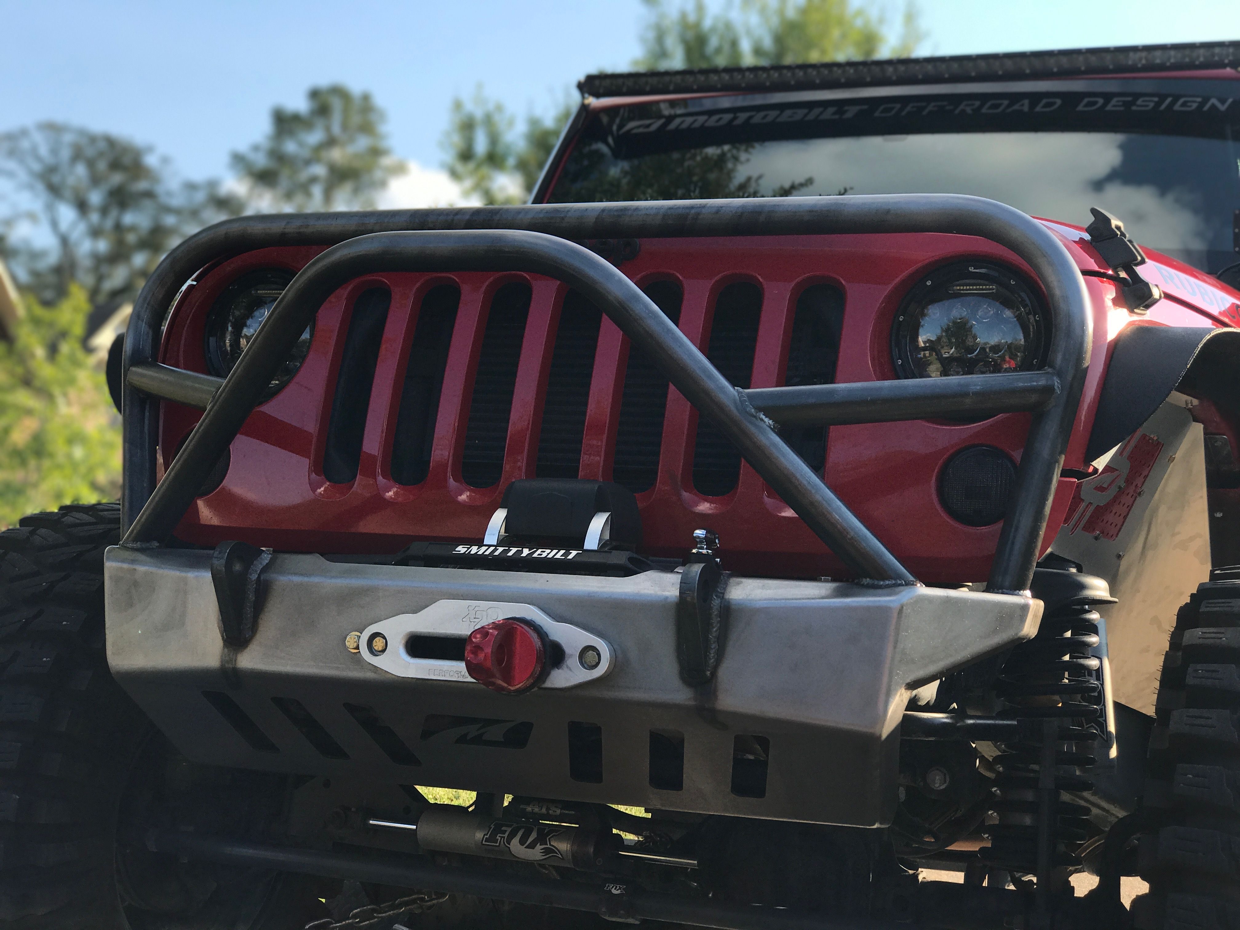 Crusher Series Front Bumper w/Grill Hoop and Stinger for Jeep JK / JKU