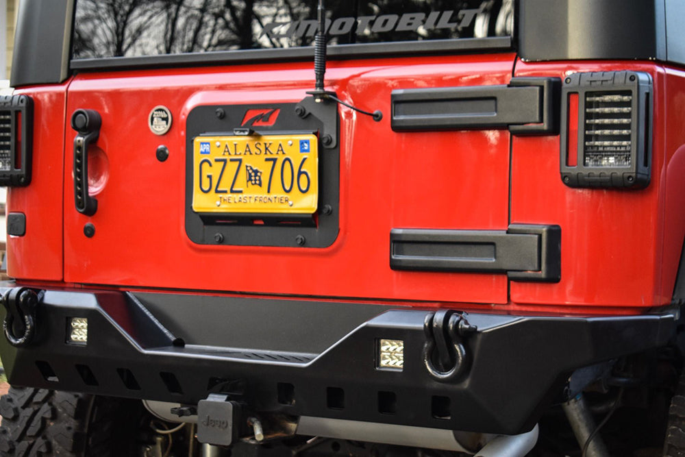 Crusher Series Rear Bumper w/ Light Mounts for Jeep JK / JKU