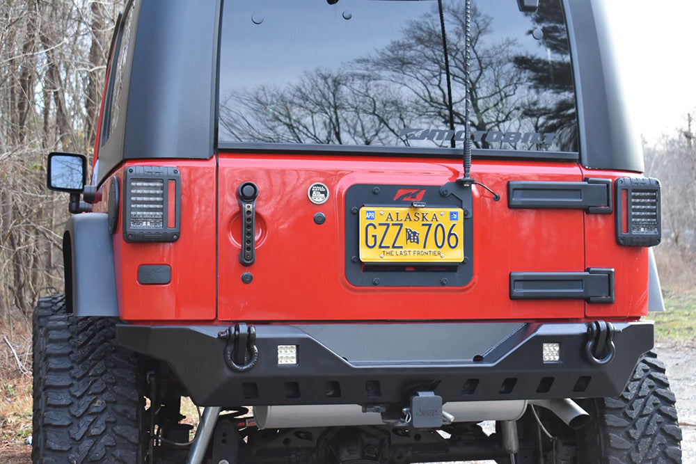 Crusher Series Rear Bumper w/ Light Mounts for Jeep JK / JKU