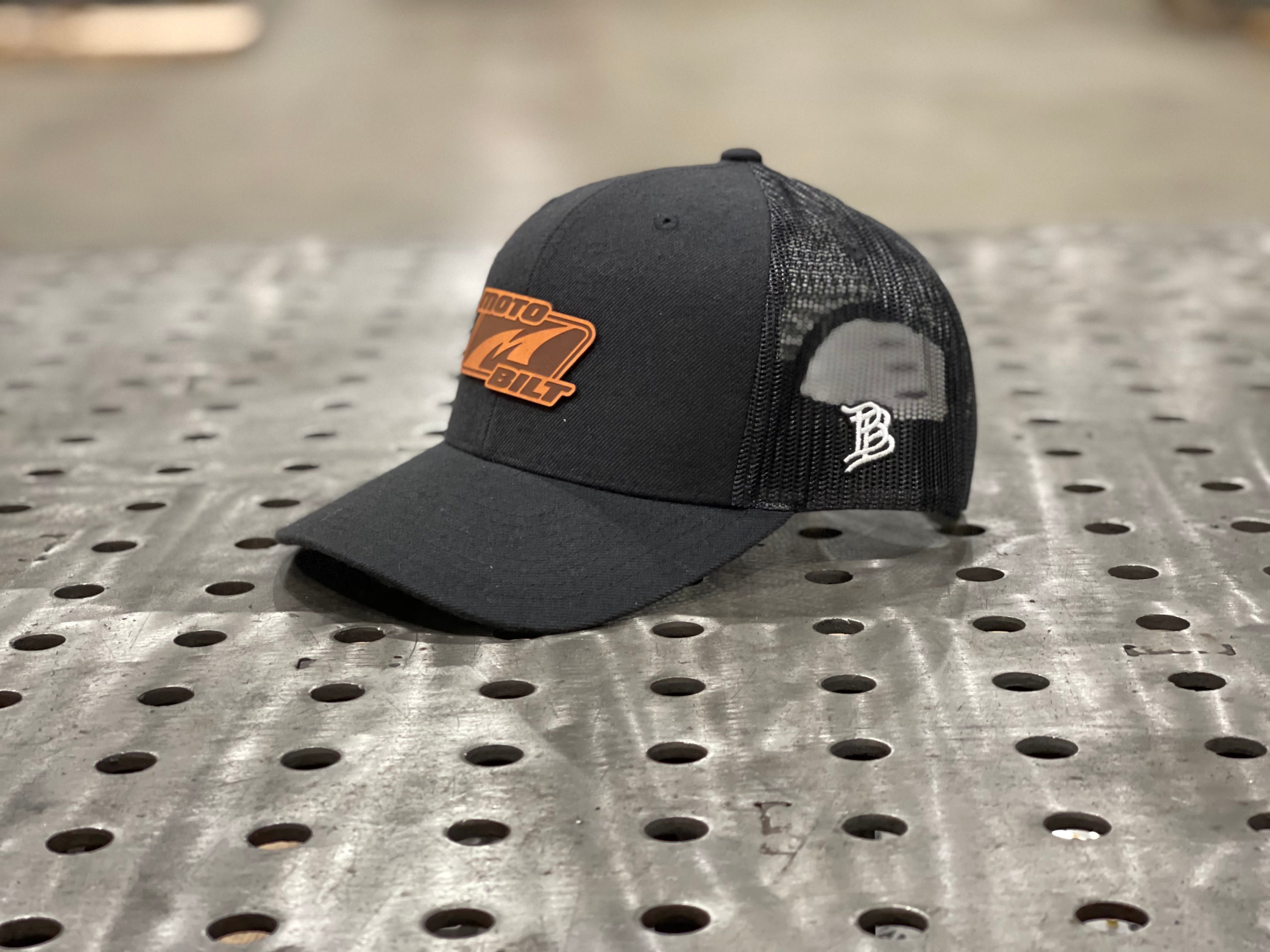 Motobilt Leather Patch Trucker Hat