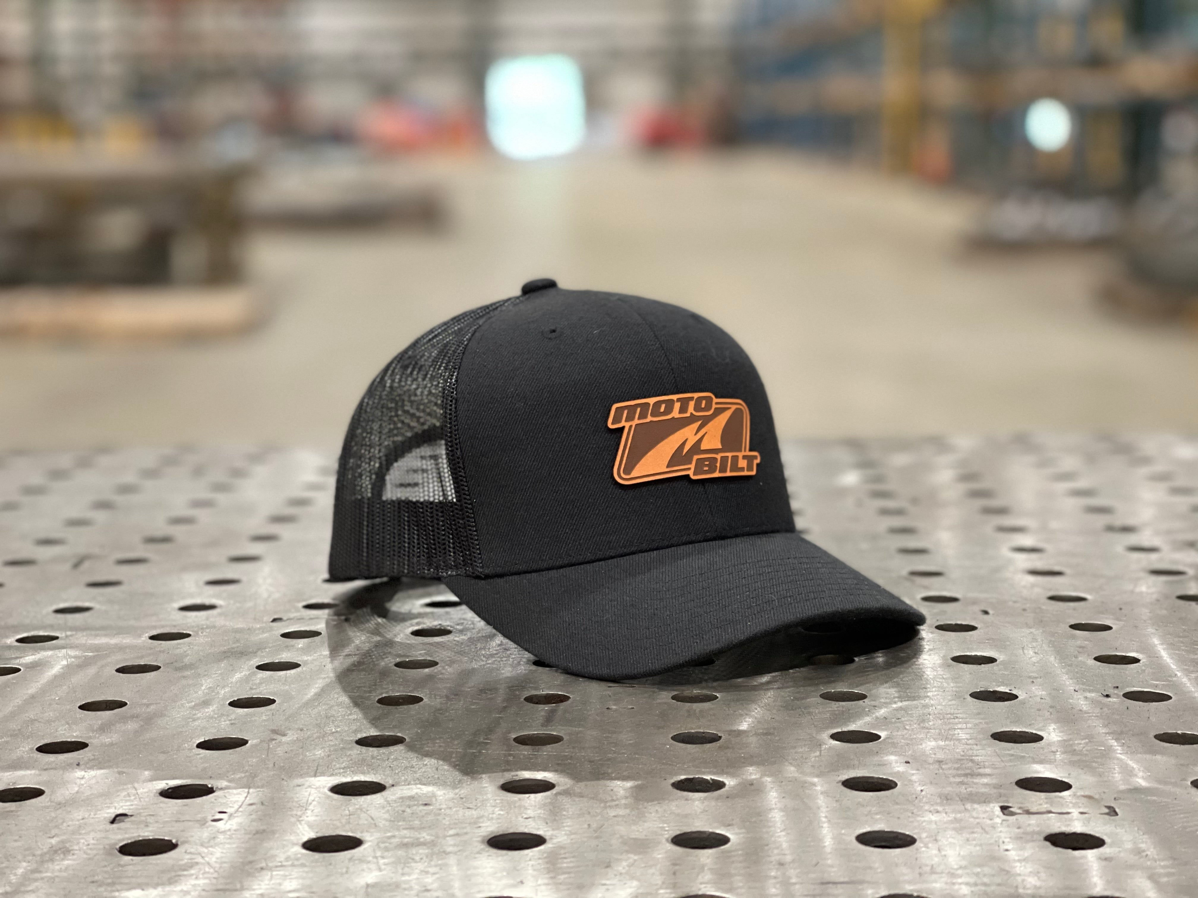 Motobilt Leather Patch Trucker Hat