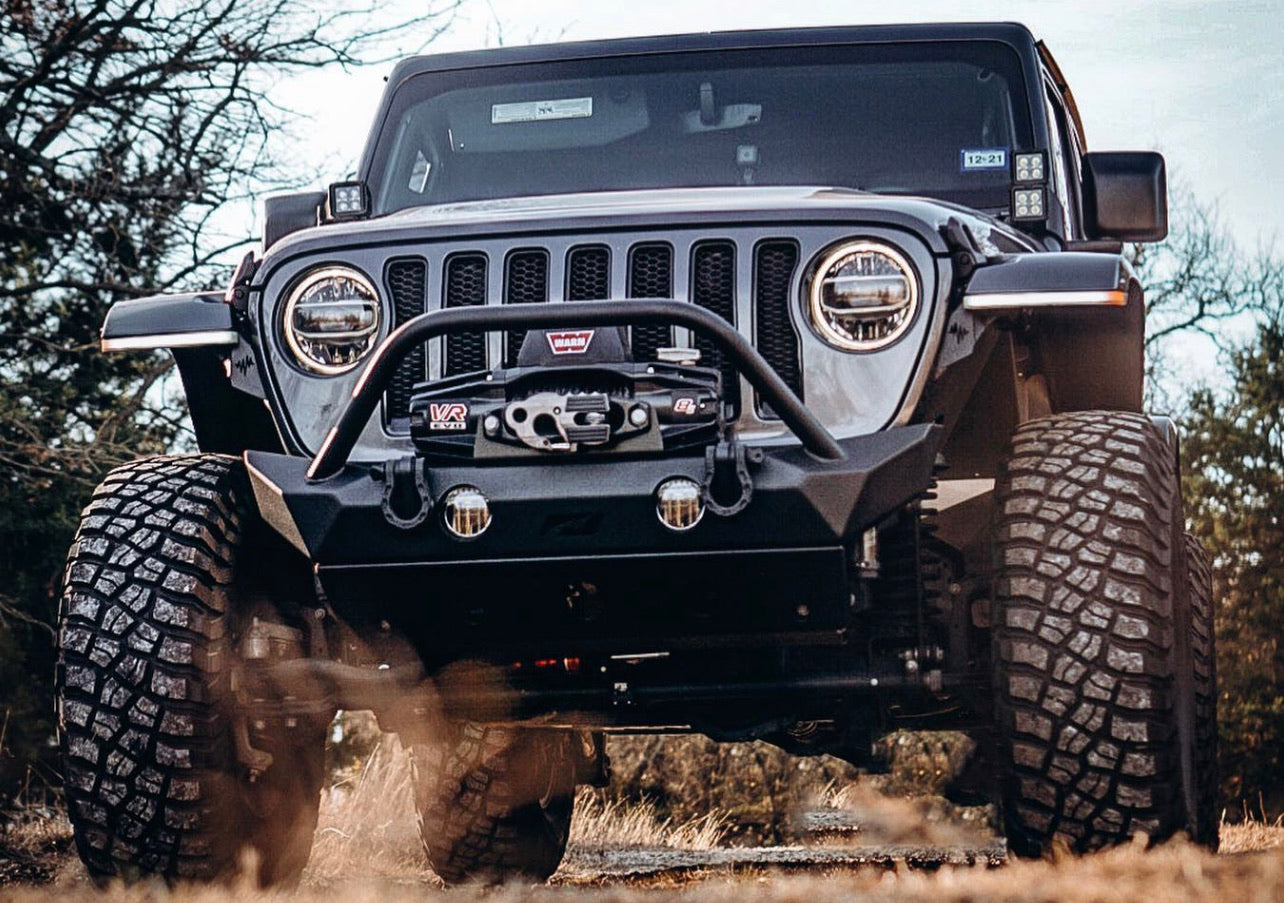 Hammer Front Bumper w/ Bull Bar, Fog Mounts & Skid Plate for Jeep JL / JT