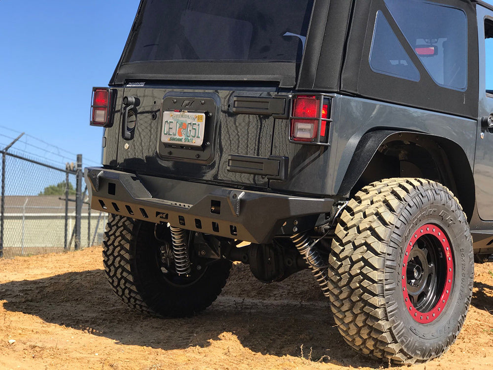 Crusher Series Rear Bumper w/ Light Mounts for Jeep JK / JKU