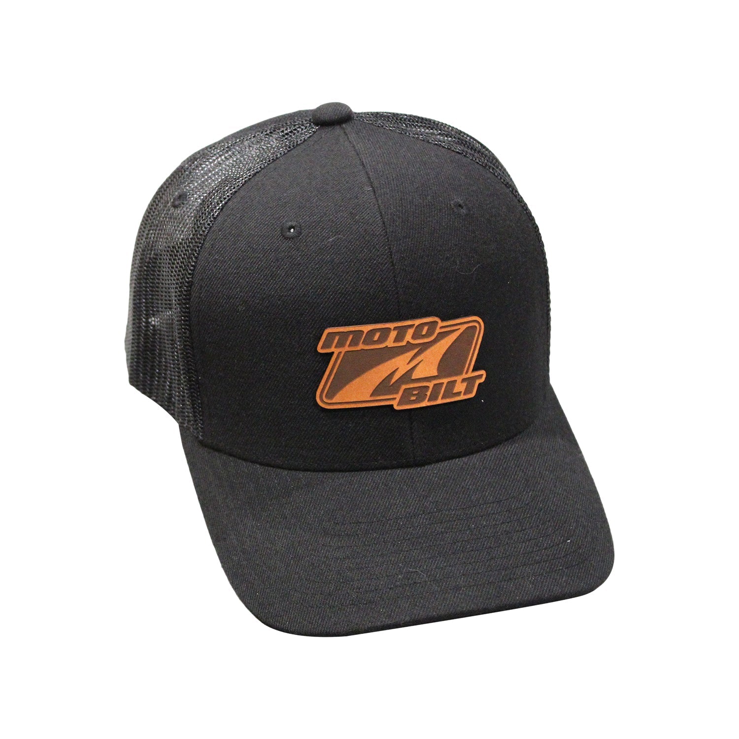 Motobilt Leather Patch Trucker Hat