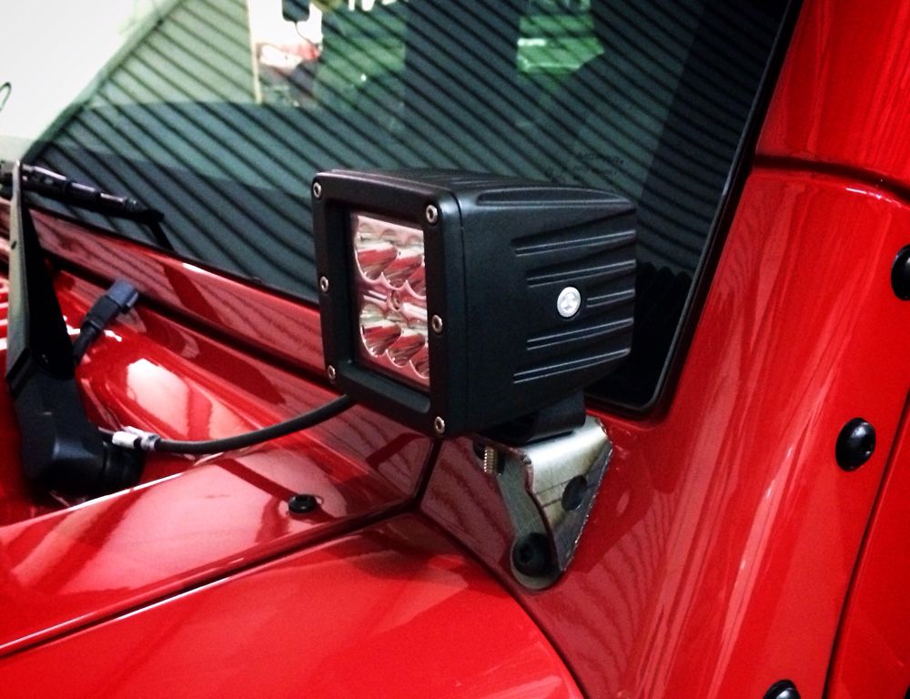 A-Pillar LED Light Mount Kit for Jeep JK / JKU