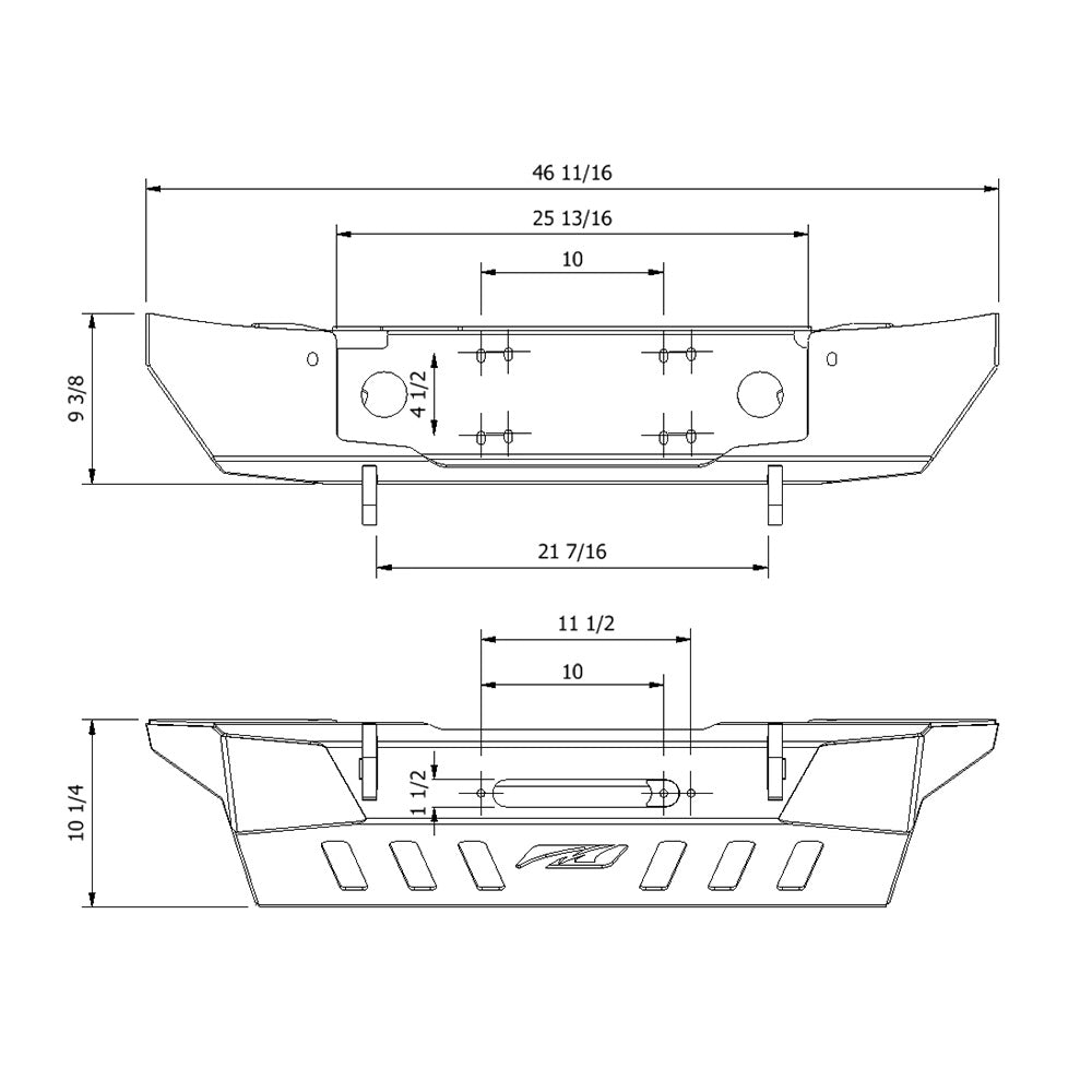 Motobilt Jeep JK Front Bumper 07-18 Wrangler JK Crusher Series Bare Steel