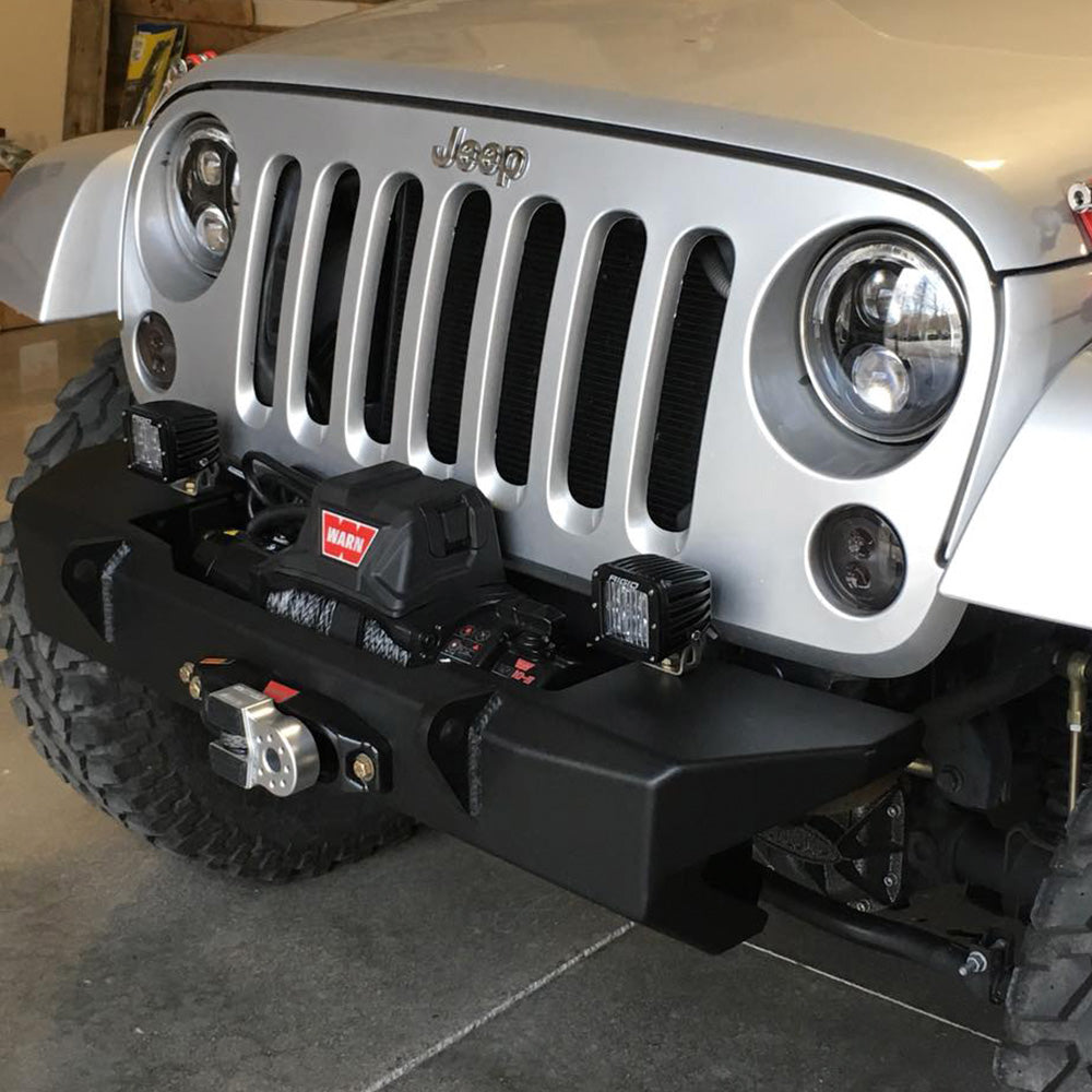 Motobilt Jeep JK Front Bumper 07-18 Wrangler JK Crusher Series Bare Steel