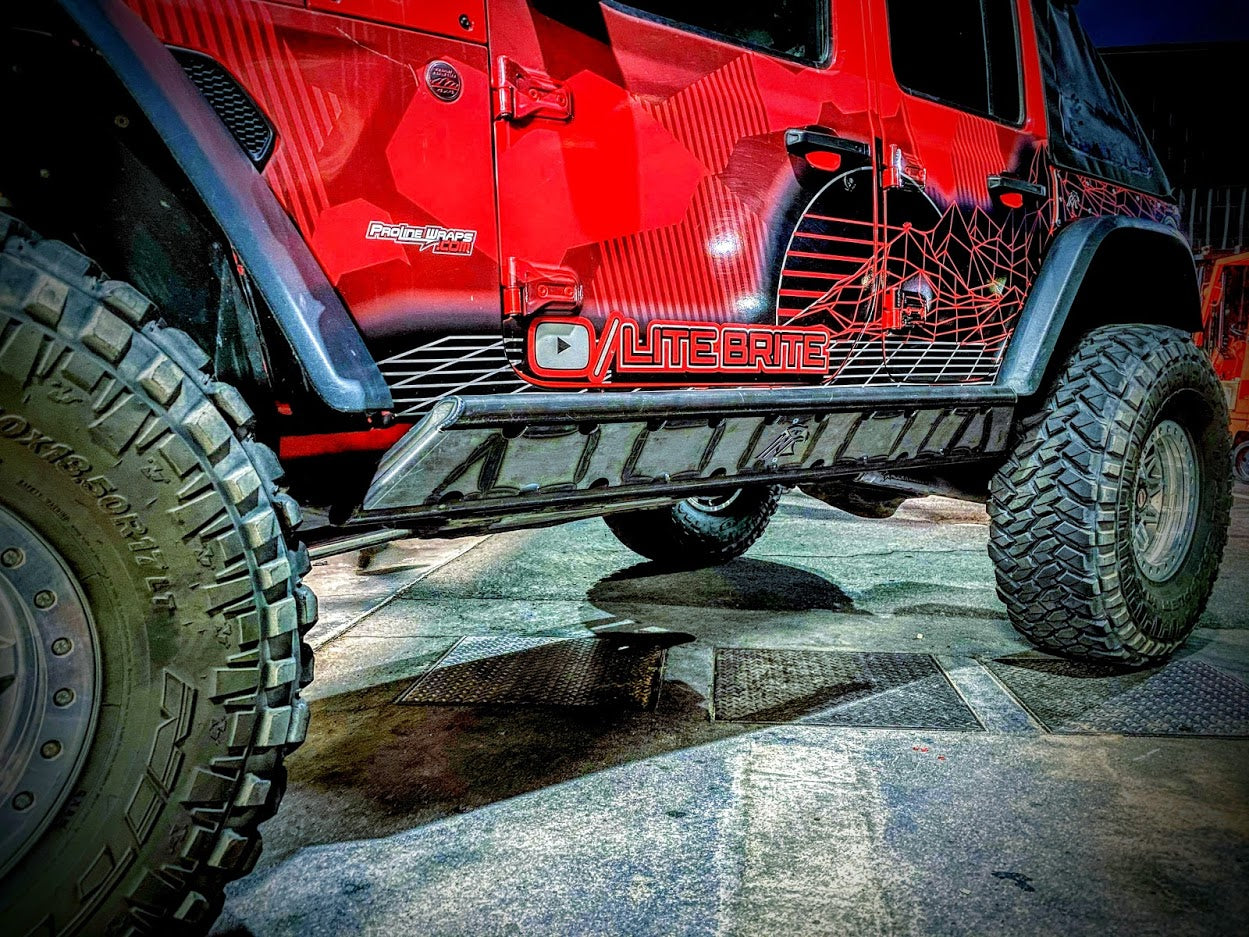 JLU Rock Sliders - Frame Mounted - Rimrocker Series