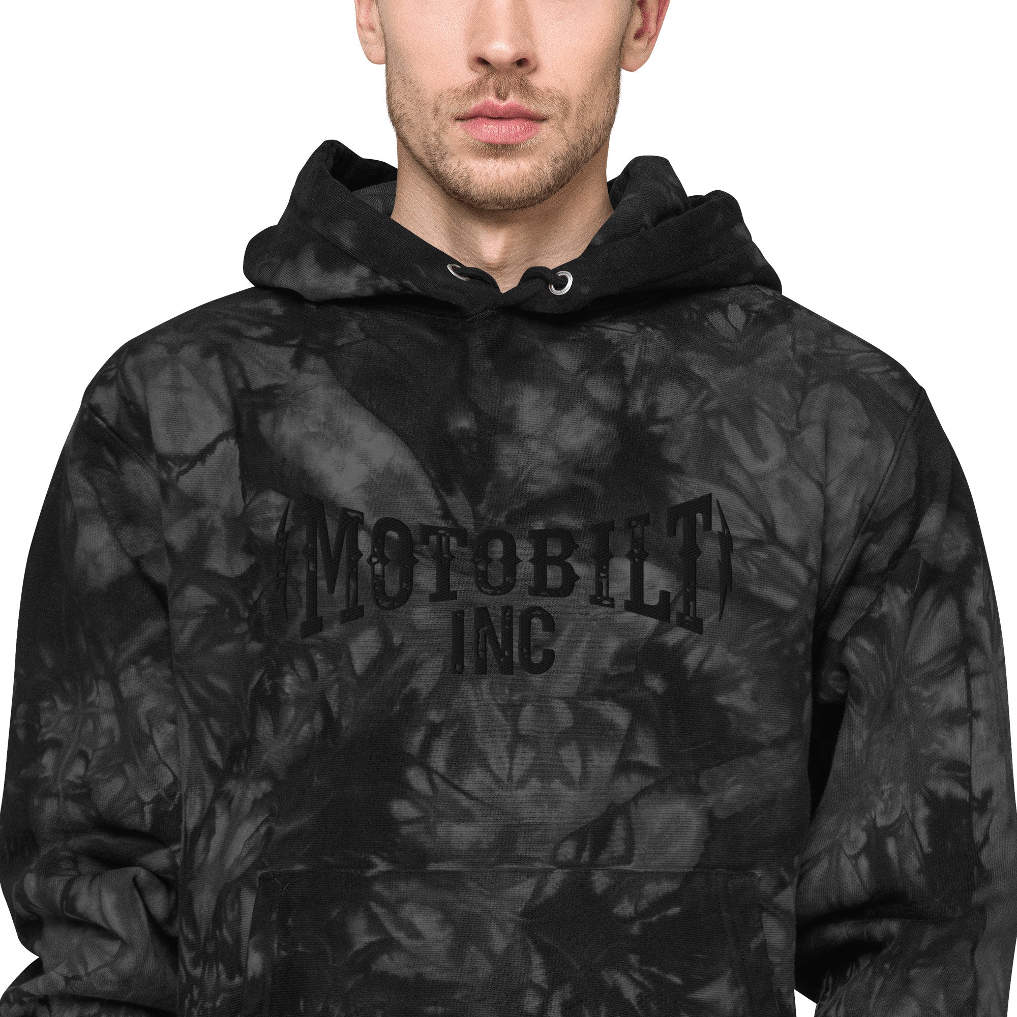 Motobilt Embroidered Champion tie-dye hoodie