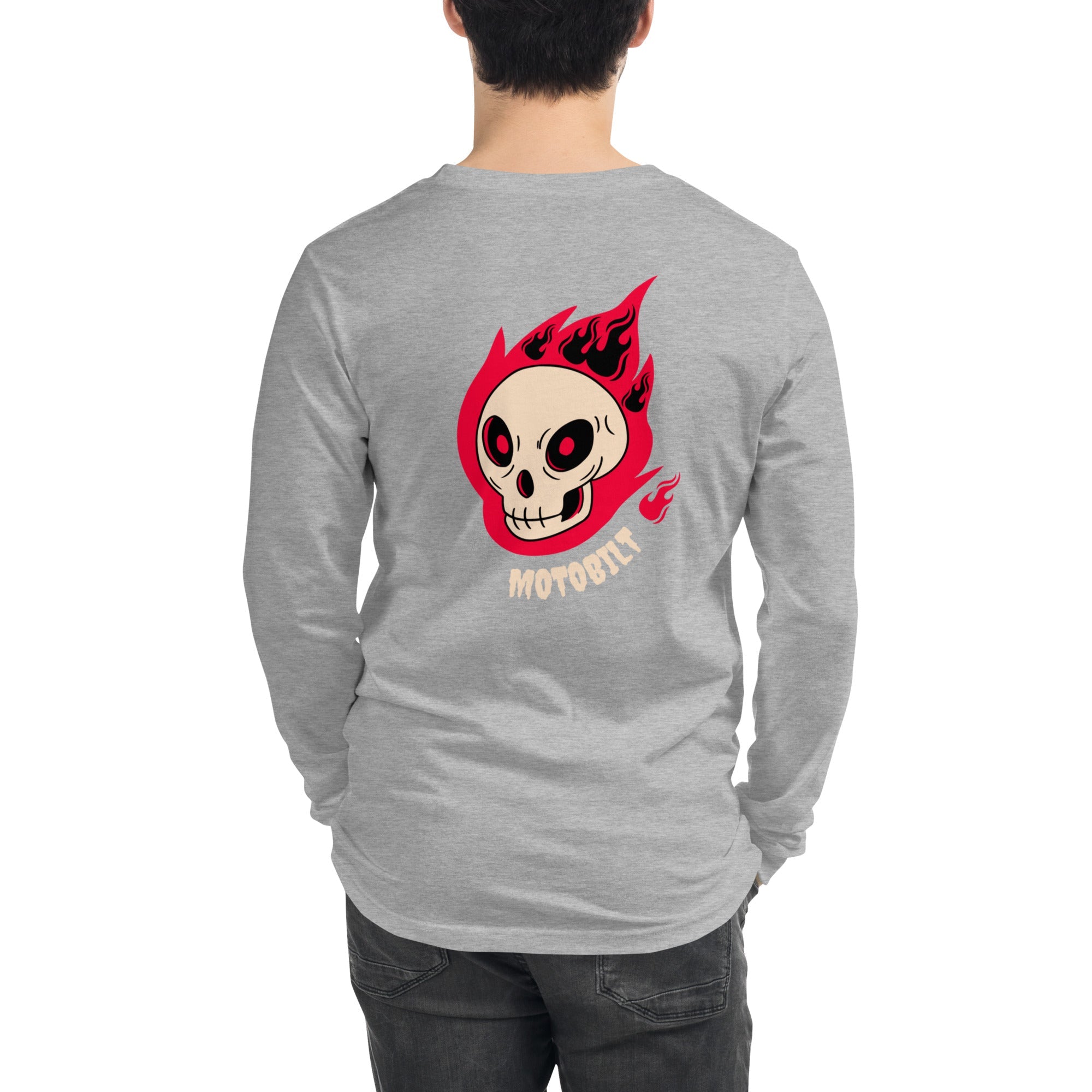 Motobilt Skulls on Fire Long Sleeve Tee