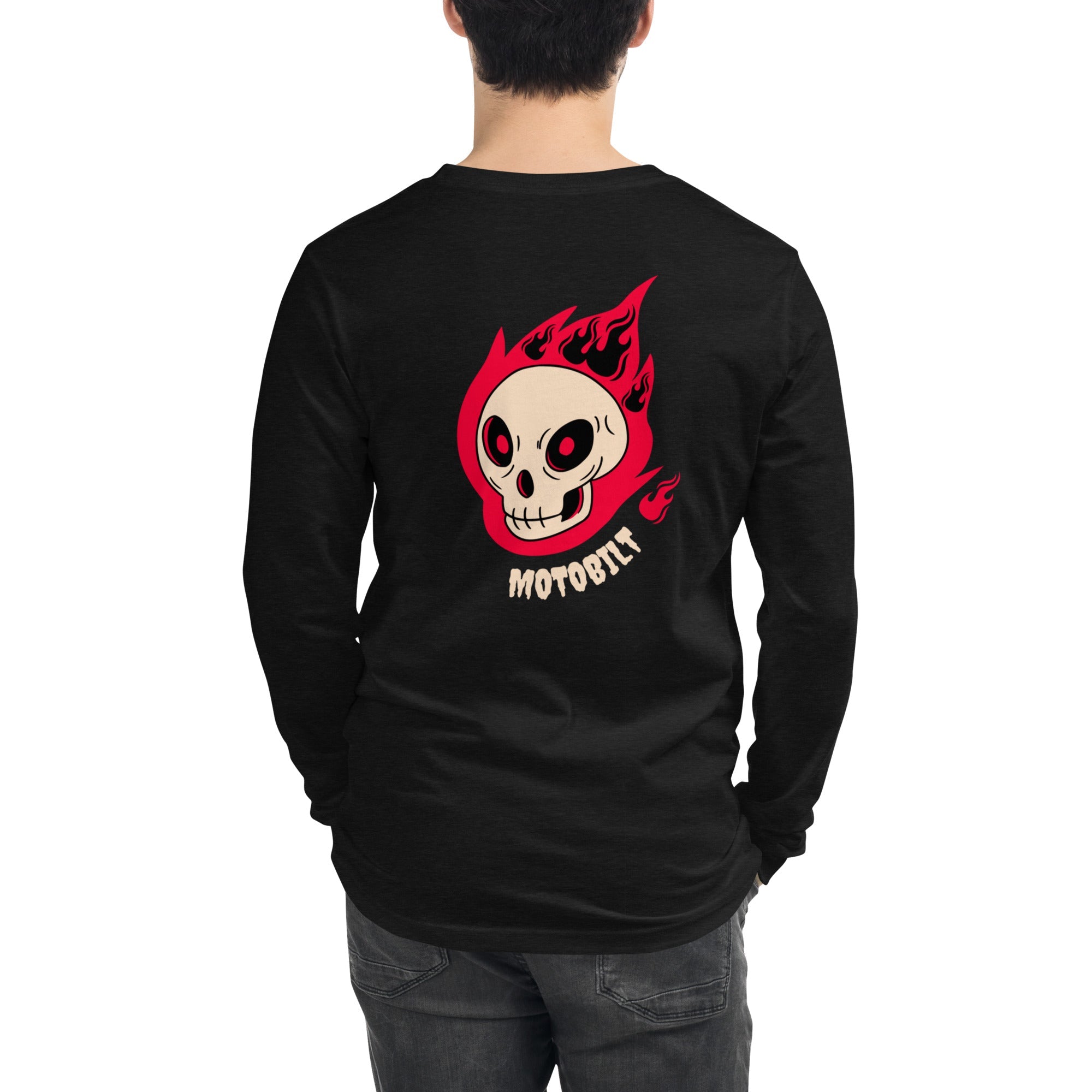 Motobilt Skulls on Fire Long Sleeve Tee