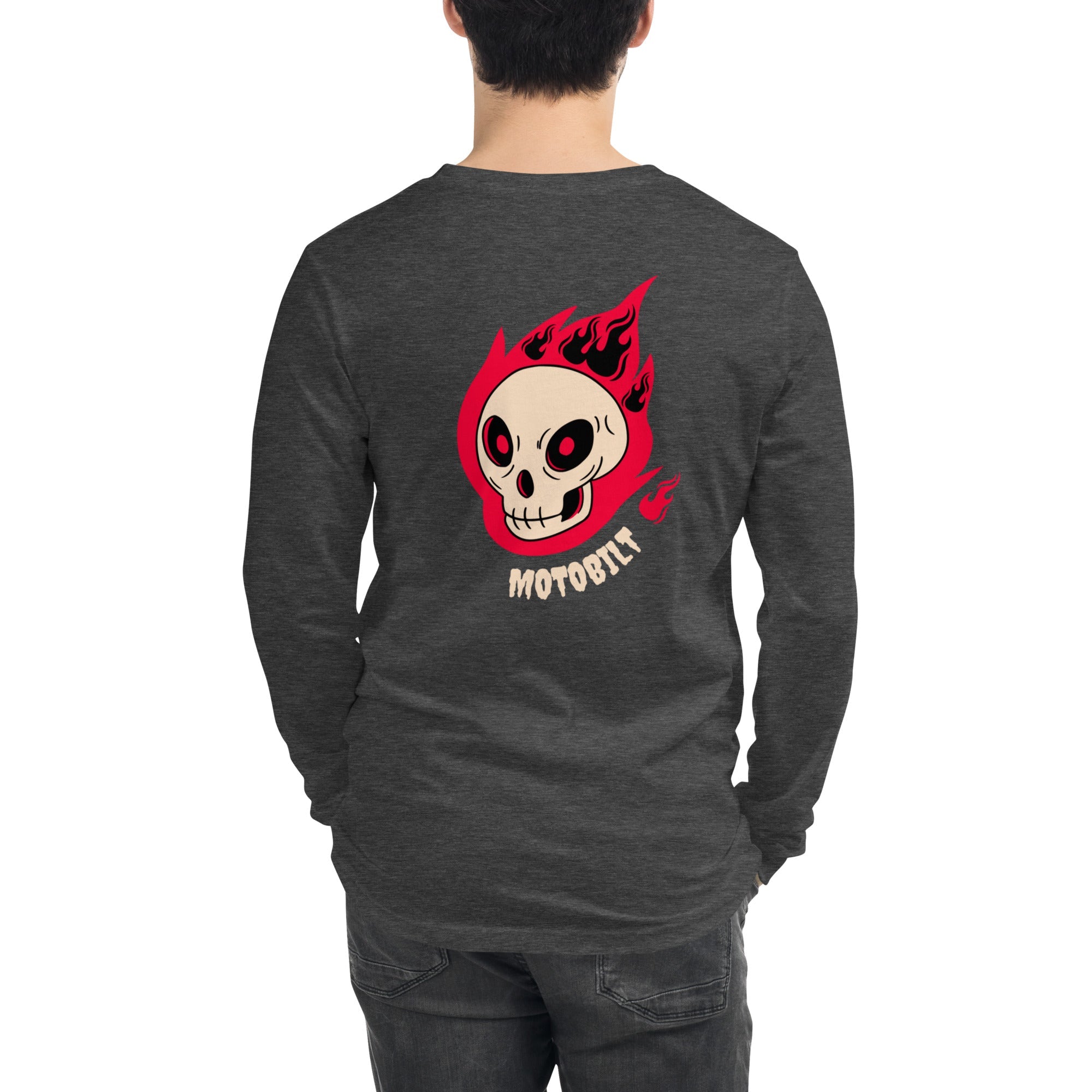 Motobilt Skulls on Fire Long Sleeve Tee