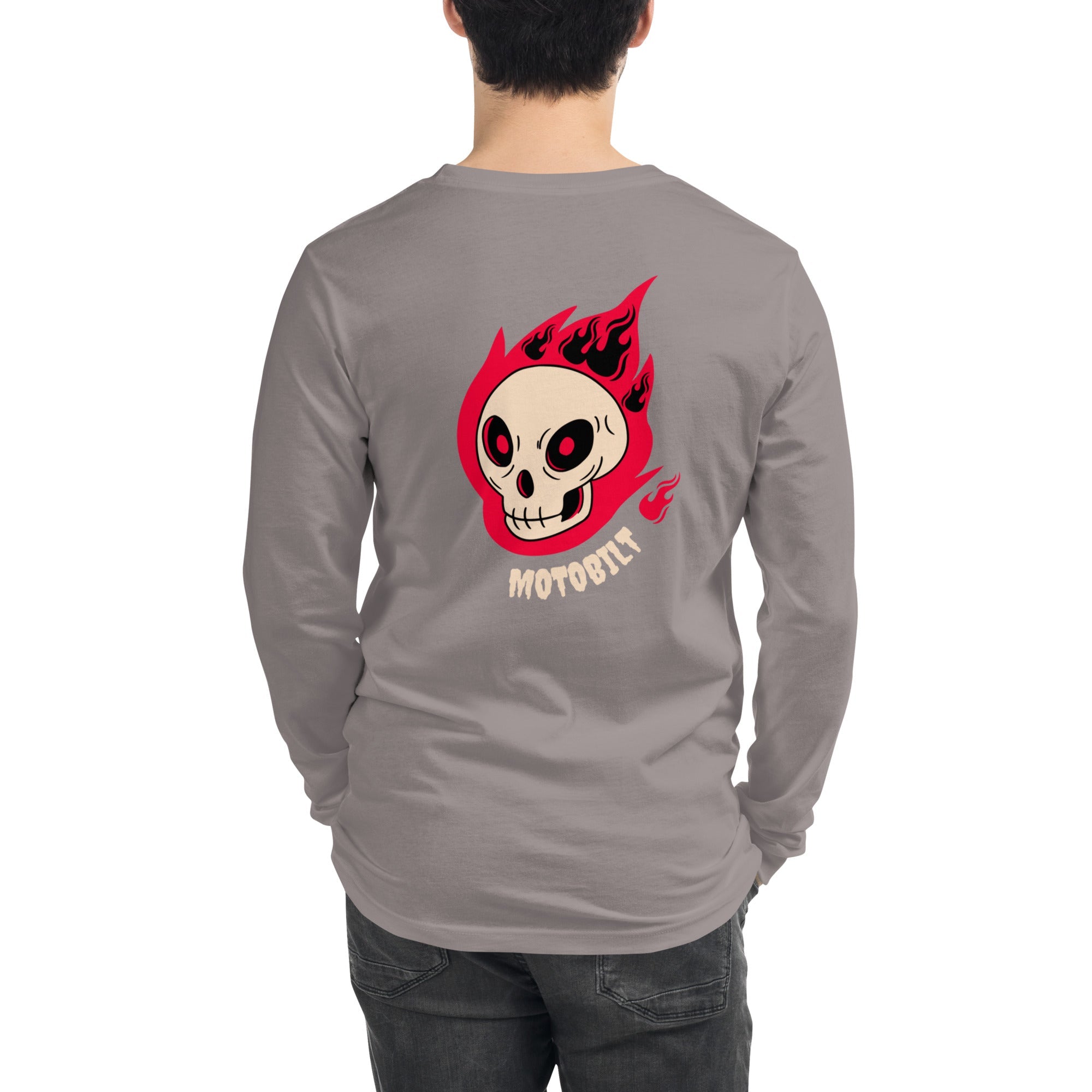 Motobilt Skulls on Fire Long Sleeve Tee