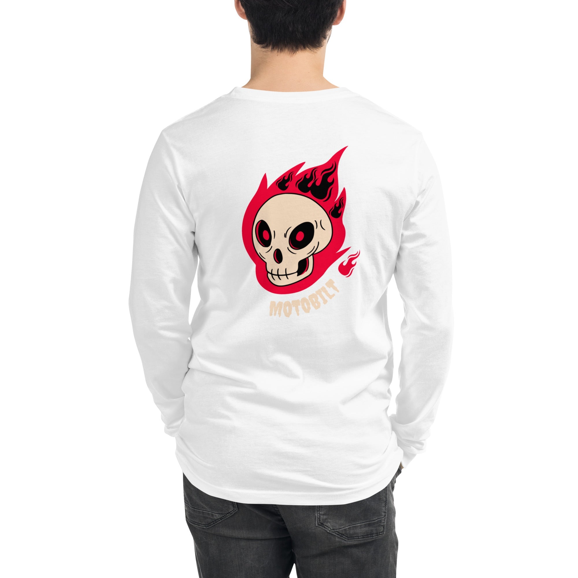 Motobilt Skulls on Fire Long Sleeve Tee