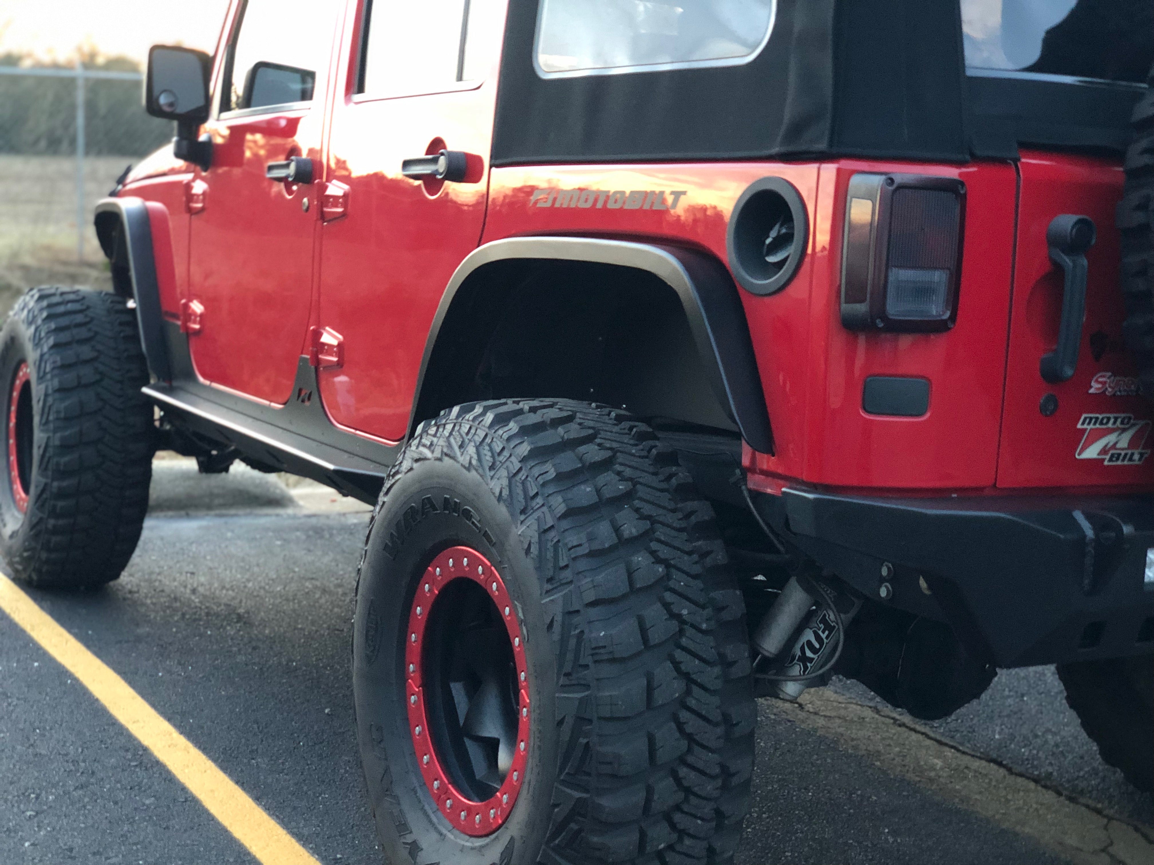 Aluminum Crusher 2 Inch Rear Fenders for Jeep JK / JKU Motobilt