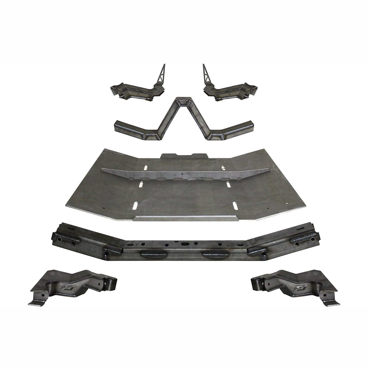 4 Link Suspension Bracket Kit With Skid Plate For 07-11 Jeep JKU Bare Steel Motobilt