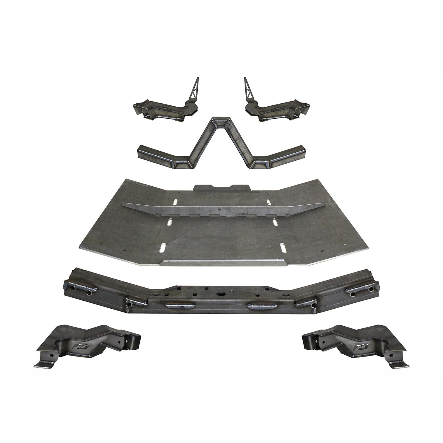 4 Link Suspension Bracket Kit With Skid Plate For 12-18 Jeep JKU Bare Steel Motobilt